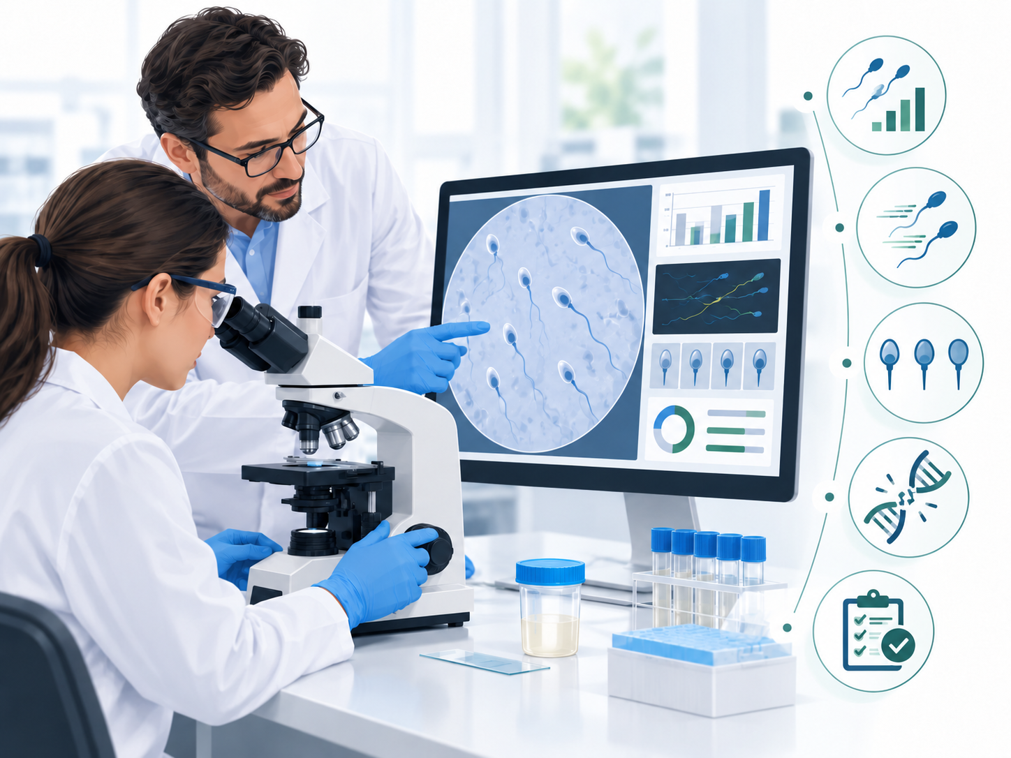 Modern Sperm Analysis Laboratory Scene